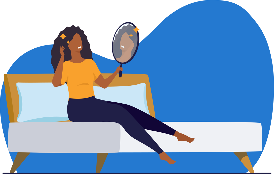 met langen haar slapen