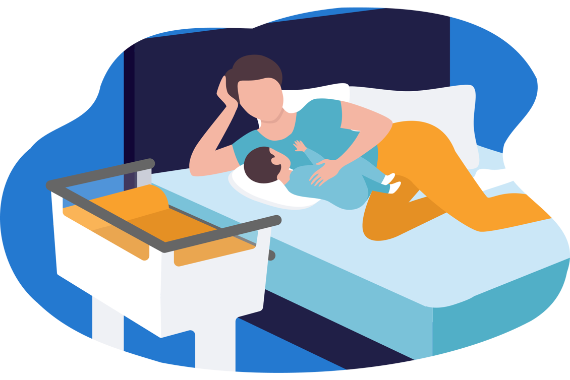 co-sleeper voor baby naast ouderlijk bed
