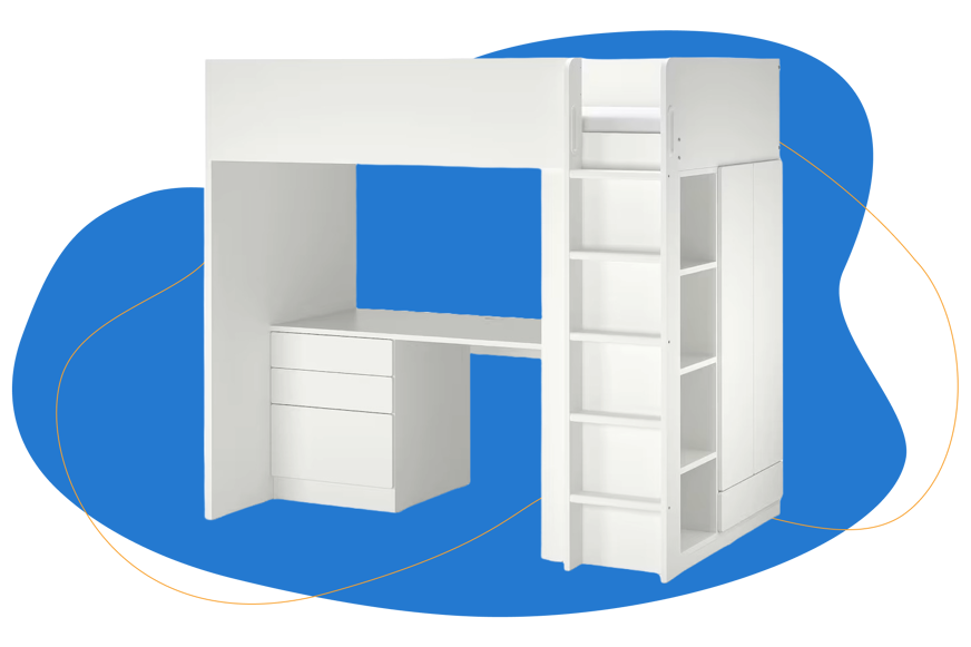 IKEA Smästad hoogslaper met bureau