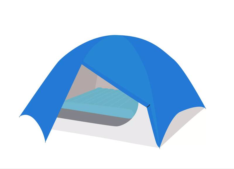 Luchtbed voor op een festival