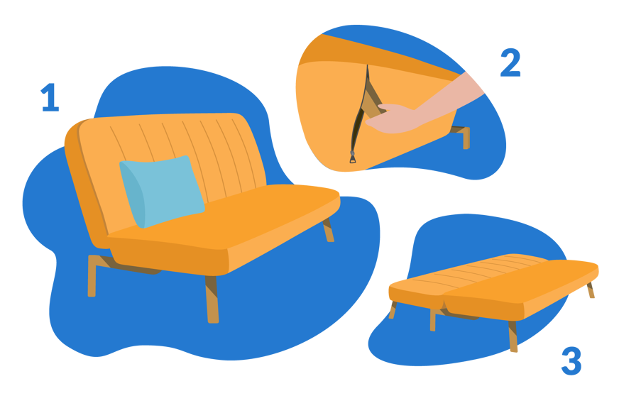 Slaapbank neerklappen rugleuning