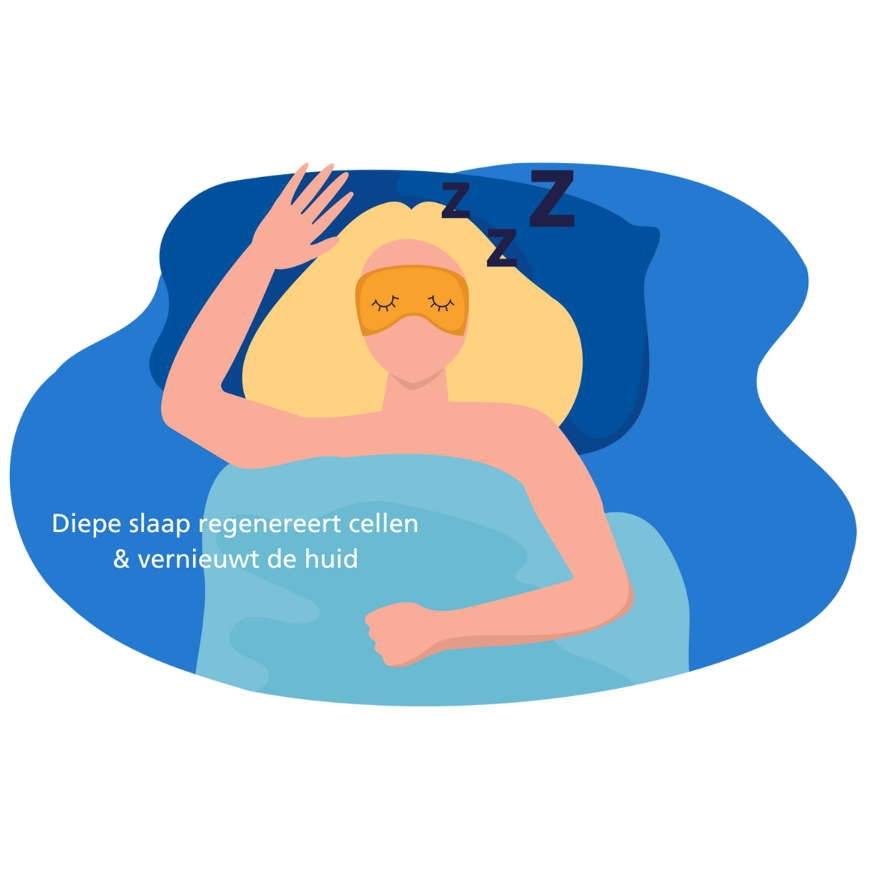 Vrouw slaapt met masker