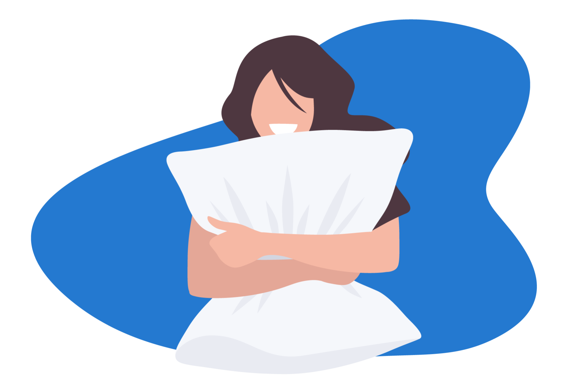 Vrouw blij met kussen