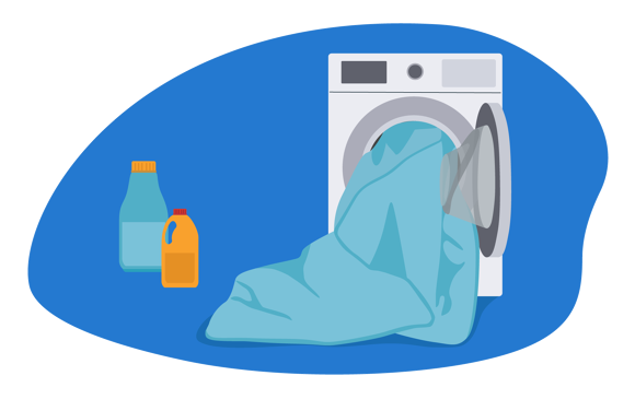 Dekbed in de wasmachine