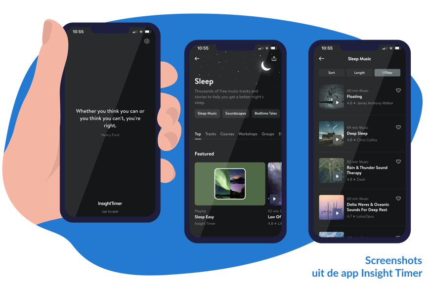 Insight Timer meditatie app om te slapen