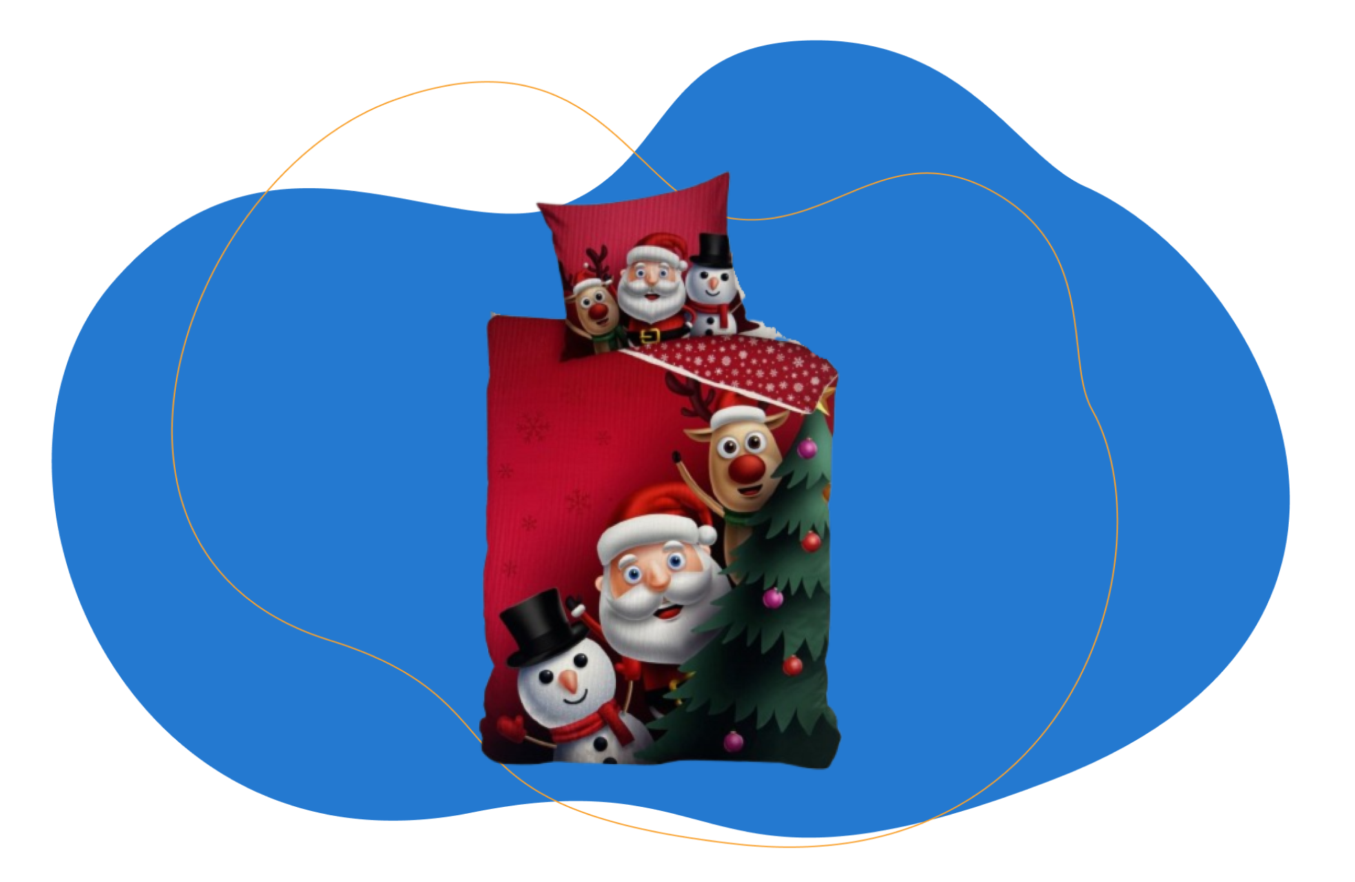 Kerst beddengoed santa